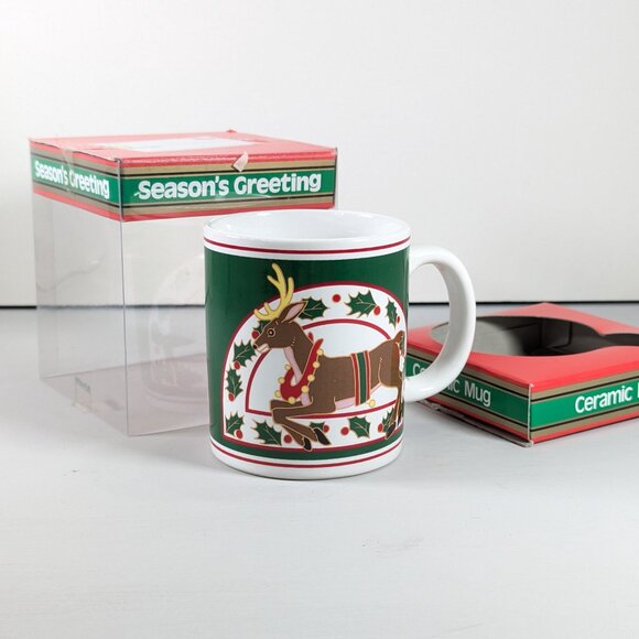 Woodward Canada Christmas mug Reindeer Holiday Mug Vintage Gift idea - Picture 2 of 11
